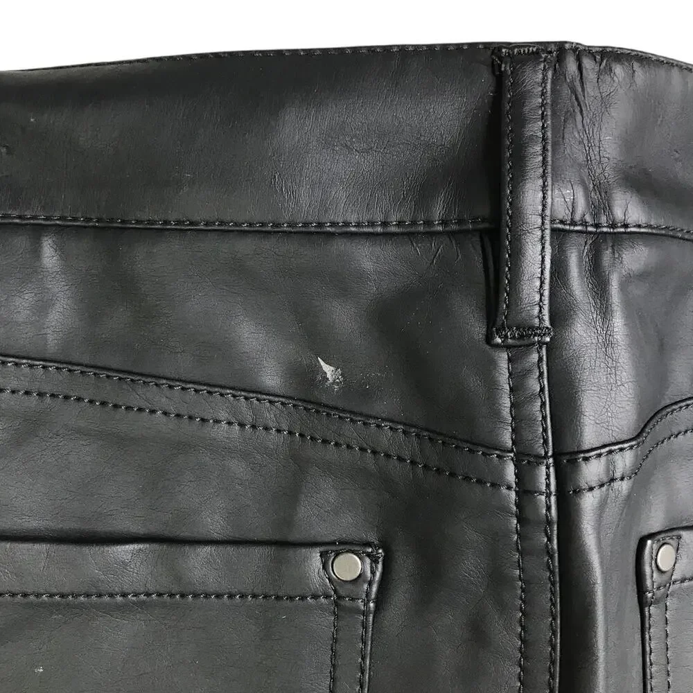 Club Monaco Leather Pants Womens Size 30 Black Joy 5‎ Pocket Ankle Zip Ankle NWT